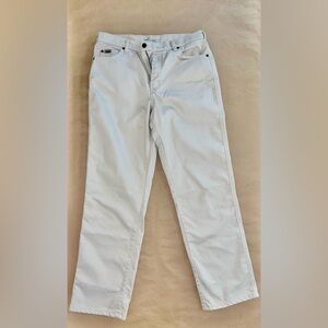 Lee Size 10 Beige Relaxed Straight Leg At the Waist